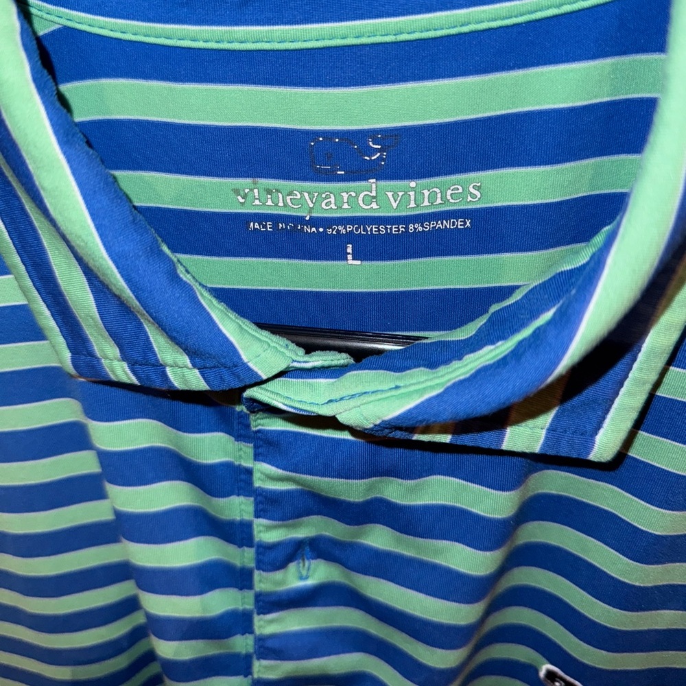 Vineyard Vines Blue and Green Polo Shirt - Picture 2 of 3